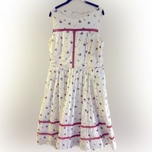 eShakti Wayward Fancies Boatneck Dress with Latticework Detail in 16